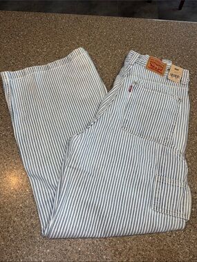 Levi's Striped Wide leg Cinch Baggy JeansPants